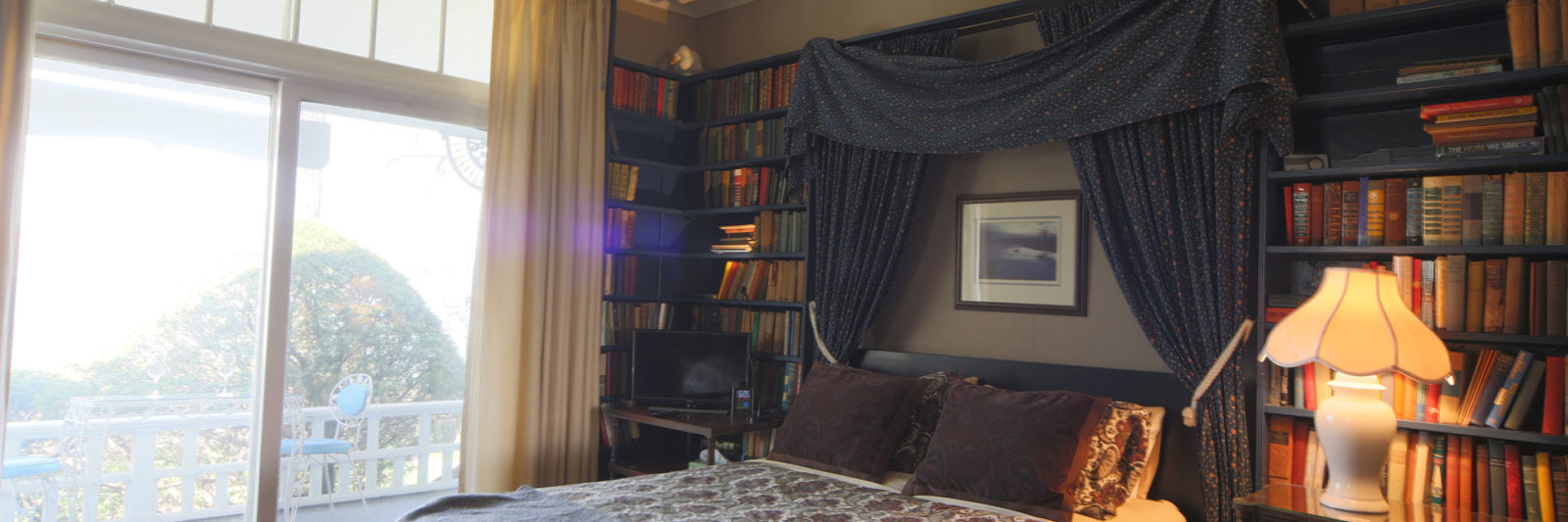 The library overlooking the lake