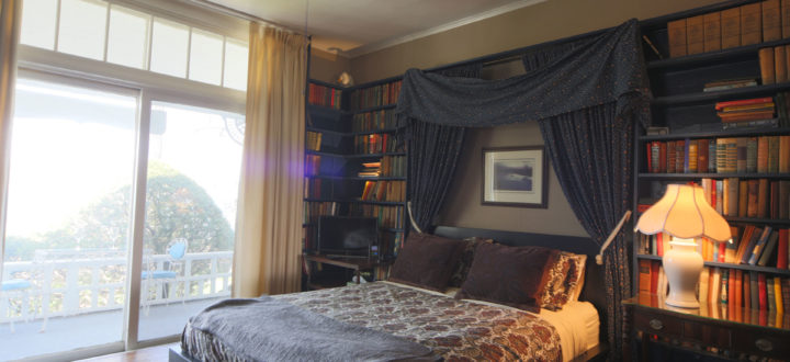 The library overlooking the lake